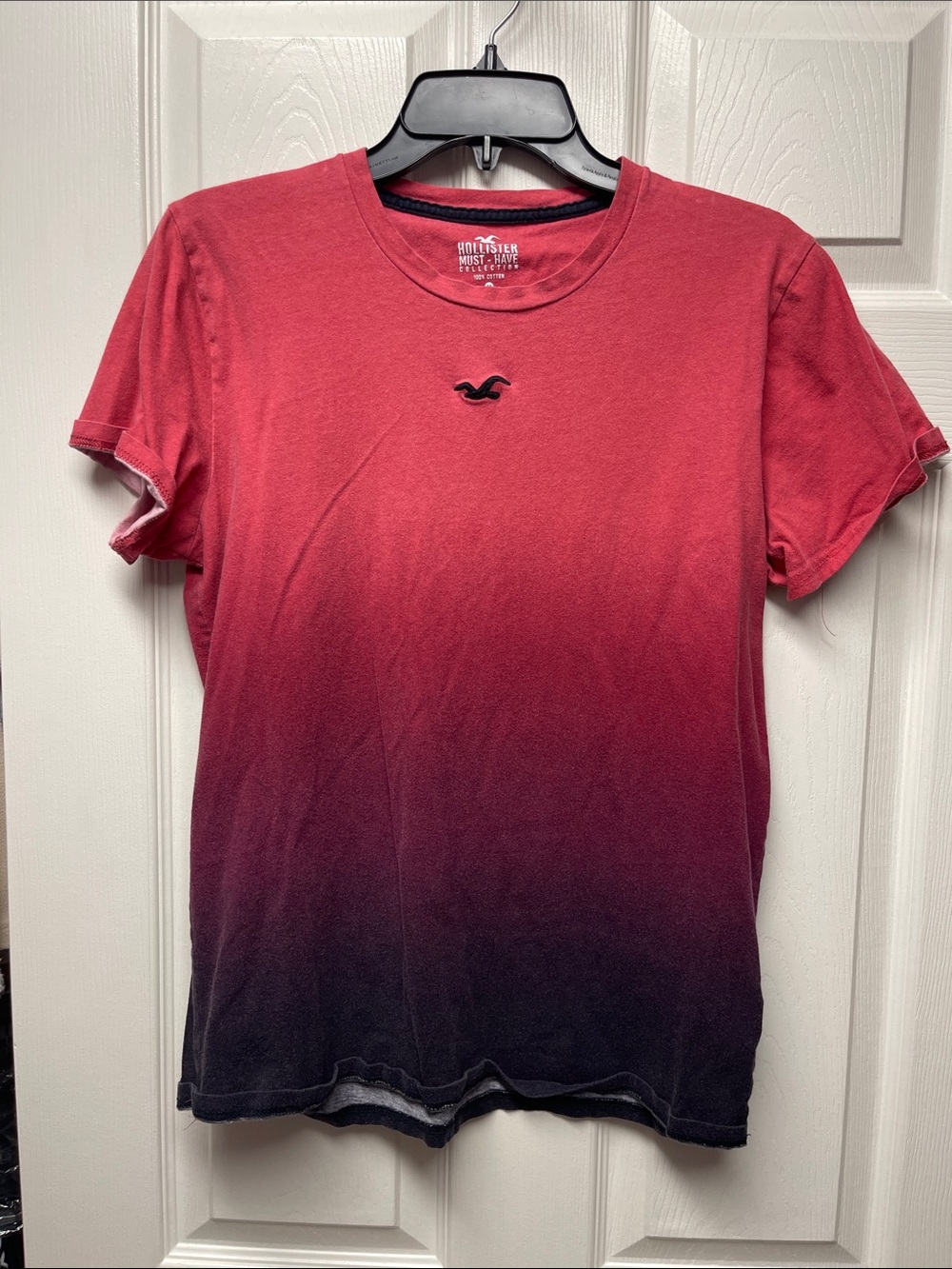 Hollister Red-to-Black Ombre Crew Tee